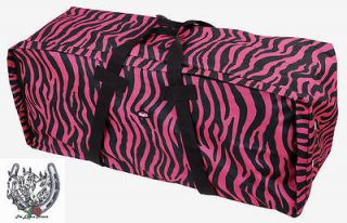 Pink Zebra Print Heavy Nylon Square Hay Bale Carrier (Gear Tote Bag)