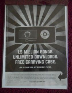 2005 Print Ad NAPSTER Music Dowload to PC or  Player ~ Have