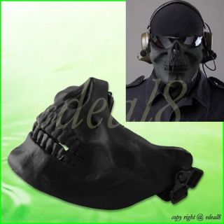 Skull Airsoft Paintball Wargame Protective Gear Half Face Cover Mask