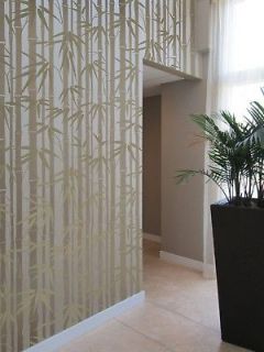 Stencil Bamboo Allover, DIY Reusable wall stencil instead of wallpaper
