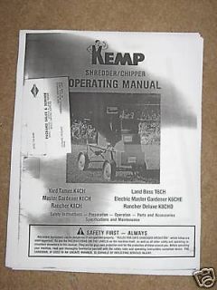 KEMP Shredder Chipper Manual for Master GardenerMOR E