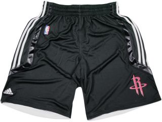 NBA Houston Rockets Official Pre Game Adidas Shorts  On Court  Black