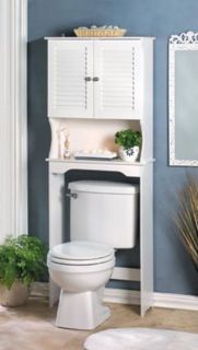 New** Nantucket White Wood Bathroom Space Saver