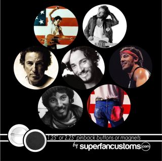 Bruce Springsteen SET of 7 PINBACK BUTTONS or MAGNETS pins the boss