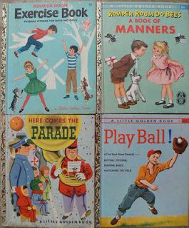 Vintage Little Golden Books ~ PLAY BALL ROMPER ROOM EXERCISE BOOK