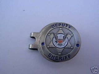 Golf Ball Marker Hat Clip DEPUTY SHERIFF 6 Star Badge