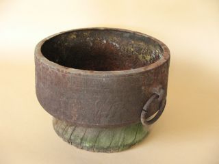 old Japanese Tea Ceremony teapot basin iron POT censer vase metal