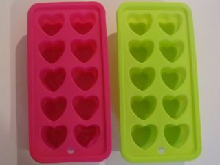 SILICONE 10 HEART BAR SOAP ICE CUBE TRAY CHOCOLATE JELLY MOULD HEARTS