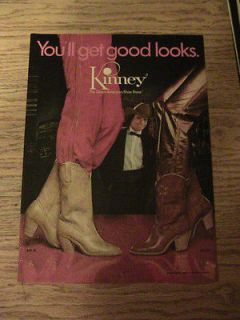 1981 KINNEY SHOES & BOOTS ADVERTISEMENT COWGIRL COWBOY CITY AD MAN