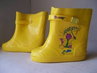 650 Used Lyons Barney Kids/Youth XL Size 11/12 Rain Boots Yellow
