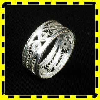 BARGAIN FILIGREE Sterling Silver 925 Band Ring Handcrafted in Malta