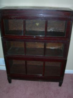 Antique Vintage Macey Barrister Bookcase 3 Sectional Top & Base