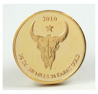 Indian Head Sitting Bull Coin 1/2 Troy Oz 100 Mills 24k Thick 3004B