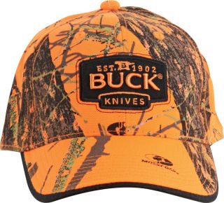 Buck Knives Mossy Oak Blaze Orange Camo Buck Logo Cap New BU89054
