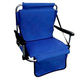 Two (2)   New Blue Premium Stadium Chairs With Back By Barton Outdoor