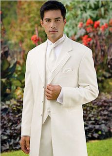 Mens Ivory Nuvo Three Button Notch Tuxedo Package Wedding Prom