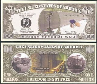 Lot of 500   VIETNAM WAR MEMORIAL WALL FREEDOM IS NOT FREE MILLION