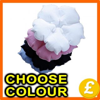 Flower Shape Inflatable Soft Bath Pillow Cushion Head Rest White Blue