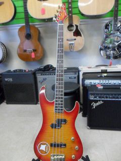 Samick Red and Orange 4 String Electric Bass