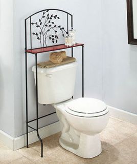 Bathroom Metal Tree Accented Furniture Over The Toilet Shelf Space