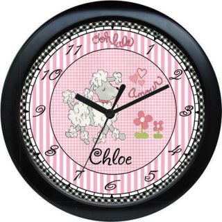 Ooh La La Paris French Poodle Custom Nursery Clock