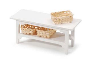 Dollhouse Miniatures White Side TABLE Darice Kitchen Use Breakfast Bar