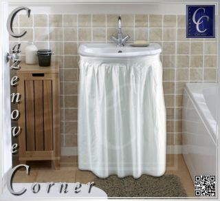 Wipe Clean Sink Curtain. Self adhesive, Easy fit Sink skirt for basin