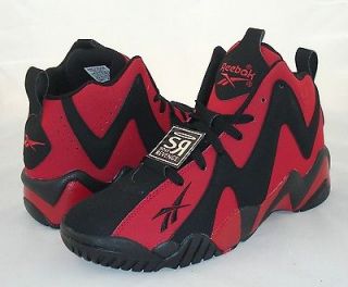 New Reebok SHAWN KEMP KAMIKAZE 2 Mid Shoes Black Red Trainers
