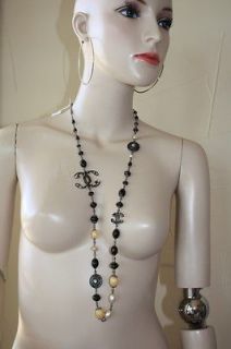 Chanel bead pearl CC necklace 11A meadllion NIB