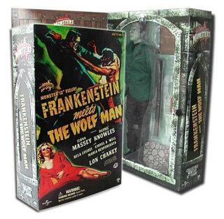 Classic Universal monsters Bela Lugosi as Frankenstein meets The Wolf