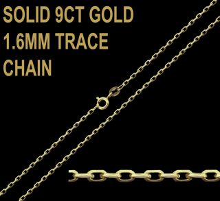 GOLD 16 18 20 22 24  INCH DIAMOND CUT TRACE / BELCHER CHAIN NECKLACE