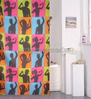 Girl Swab Down Pattern Bathroom Beautiful Fabric Shower Curtain hs173