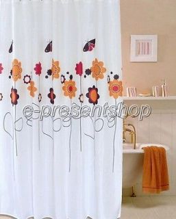 Beautiful Sunflower Btterfly Picture Bathroom Fabric Shower Curtain
