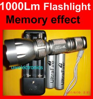 UltraFire 1000 LM CREE XM L XML T6 LED Flashlight Torch Camping Hunter