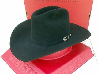 Stetson Cowboy Hat 10X Beaver Fur Felt Shiner Black