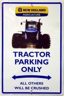 NEW HOLLAND TRACTOR PARKING ONLY HIGH DETAIL EMBOSSED METAL SIGN  FREE