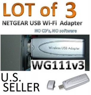 Netgear USB Wi Fi Adapter, WG111v3, Wireless, Windows, Mac, Ubuntu 12