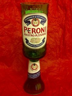 PERONI ITALIAN LAGER BEER GLASS GOBLET   100% RECYCLED   UNIQUE GIFT