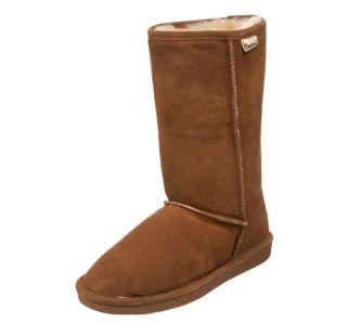 BEARPAW Emma 10 Tall 610 W Suede Hickory Champagne Shearling Boot