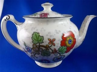 Earthenware Crown Ducal Ware Beaumont 4 Cup Teapot Red Floral