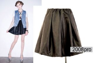 Must Have   Chic Matte Black SKATER Faux Leather Full Skirt Above Knee