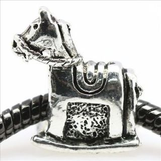 Shake Horse European Silver Bead Charm Fit Bracelet/Necklace D175C