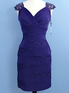 New Valerie Bertinelli Dress Sz 6 Sleeveless Jersey Knit Lace Accent