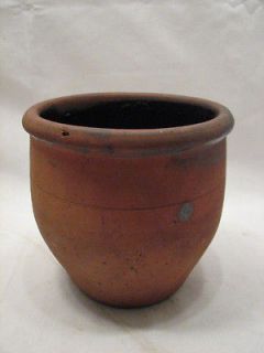 ANTIQUE EARLY PRIMITIVE REDWARE CROCK PUDDING APPLE BUTTER 1/2 GAL