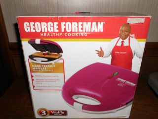 George Foreman Healthy Cooking Waffle Maker Pink NIB