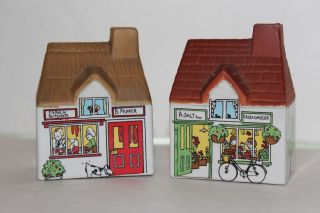 Village Stores by WADE Staffordshire England Salt & Pepper Shakers