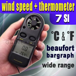 Anemometer Thermometer Air Wind Flow Meter Bar Graph Beaufort °C