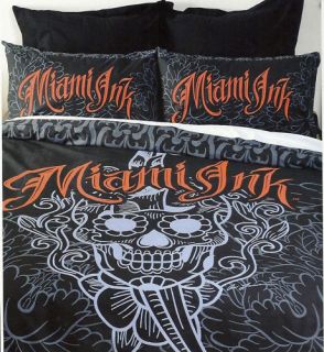 Sugar Skull Single Bed Quilt/Doona Cover Set Punk Tattoo Bedding Rock