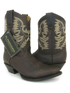 LADIES SHORT BROWN AUTHENTIC LEATHER SEXY WESTERN COWBOY BOOTS SHOES