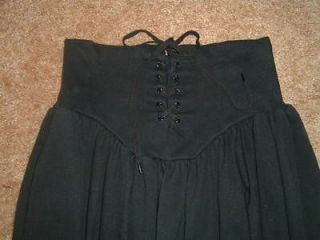 Betsey Johnson vintage goth steampunk black bustle train corset skirt